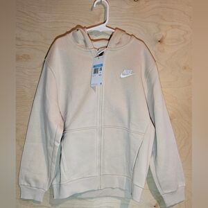 Nike Kids Size Medium Beige Zip-Up Hoodie